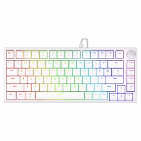 Savio ASTRAL WHITE JADE klaviatūra Žaidimams USB QWERTY JAV tarptautinė versija Balta
