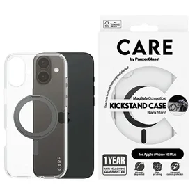 CARE by PanzerGlass Funkcinis dėklas telefonui su stovu iPhone 16 Plus 6.7" juodas/juodas Magnetinis 1323