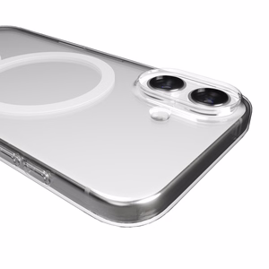 Puro Lite Mag TPU+PC dėklas suderinamas su MagSafe iPhone 17 - skaidrus su baltu žiedu