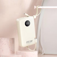 Dudao K14+ Powerbank 20000mAh 22.5W USB-C / USB-A / Built-in Lightning and USB-C Cables - baltas