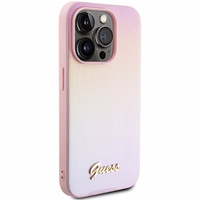 Guess GUHCP15XPSAIRSP iPhone 15 Pro Max 6.7" dėklas Saffiano Iridescent Script - rožinis
