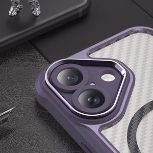 Lyderiaujanti serija Magnetinis silikoninis dėklas telefonui iPhone 16 (m) - violetinis