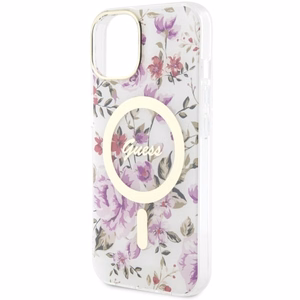 Guess GUHMP14MHCFWST iPhone 14 Plus 6.7" permatomas kietas dėklas Gėlė Magnetinis