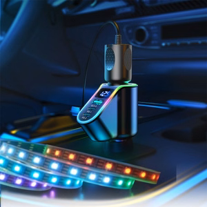 Automobilinis įkroviklis Joyroom „JR-CL21" juodas 150W (2xPD / 1xUSB / papildomas prievadas / LED)