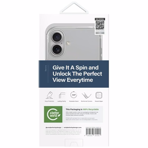Uniq Swivix 360 sukamas stovas dėklas telefonui iPhone 16 Plus - skaidrus