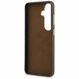 Guess dėklas Grained Big 4G Metal Logo skirtas Samsung Galaxy S26 Plus rudas