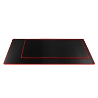 Gaming mouse and keyboard pad 700 x 300 x 3 mm black with red stitching