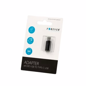 Forever adapteris microUSB - USB-C juodas