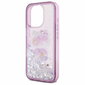 Hello Kitty Liquid Glitter 50 metų jubiliejaus vakarėlio dėklas telefonui iPhone 16 Pro - violetinis