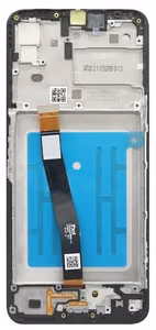 Ekranas Samsung A226 A22 5G su lietimui jautriu stikliuku ir rėmeliu Black originalus