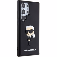 Karl Lagerfeld 3D guminis Ikonik dėklas telefonui Samsung Galaxy S24 Ultra - juodas