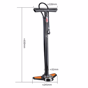Rockbros GP6532B Floor Pump with Pressure Gauge - Black and Orange