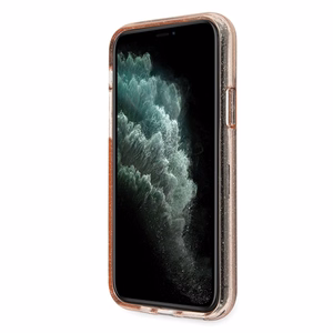 Guess GUHCN65PCGLPI iPhone 11 Pro Max rožinis kietasis dėklas Glitter