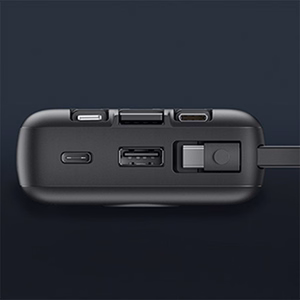 VEGER Išorinė baterija 20000 mAh su įmontuotu kabeliu Micro USB / Type C / Lightning C20 (W2047 / W2059) juoda