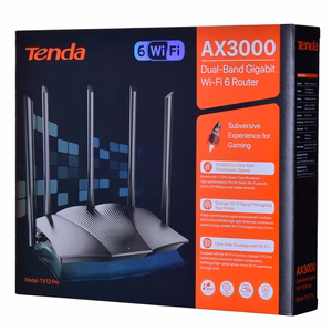 Tenda TX12 PRO belaidis maršrutizatorius Fast Ethernet dviejų dažnių (2.4 GHz / 5 GHz) juodas