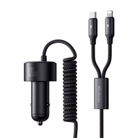 Mcdodo CC-0370 automobilinis įkroviklis, USB-C, Lightning, 120W, su įtraukiamais kabeliais