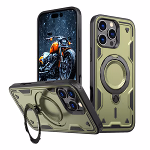 Hybrid Armor Trendy dėklas telefonui su MagSafe iPhone 16 Pro - žalias
