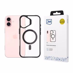 3mk Satin Armor MagCase su MagSafe iPhone 16 Plus - skaidrus su juodu rėmeliu