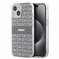DKNY IML Mono ir juostelės Magnetinis dėklas iPhone 15 / 14 / 13 - smėlinė