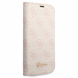Dėklas telefonui Guess GUBKP14LHG4SHP iPhone 14 Pro 6.1" - rožinis / rožasis logotipas 4G Vintage Gold Logo