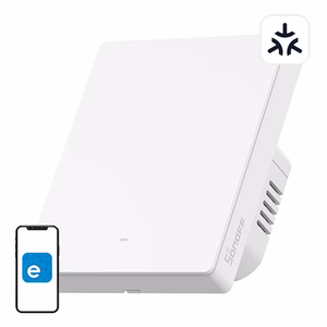 Умный WiFi настенный выключатель SONOFF M5-1C-80W Matter (1-канальный, для рамки)