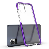 Pavasario dėklas skaidrus TPU gelinis apsauginis dangtelis su spalvotu rėmeliu Xiaomi Redmi Note 10 5G / Poco M3 Pro juodas