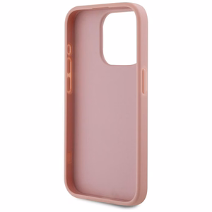 Karl Lagerfeld Wrinkled Metal Signature dėklas telefonui iPhone 15 Pro Max - rožinis