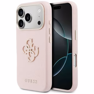 Guess FW Resin Logo Чехол для iPhone 17 Pro - розовый