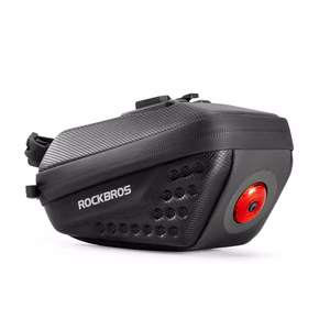 жесткая подседельная сумка Rockbros C59 с фонарем 250mAh — цвет: черный