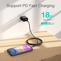 Choetech IP0041 USB-C / Lightning MFi 480Mb/s 3A 2 m kabelis - juodas