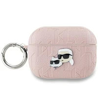 Karl Lagerfeld Monograma Karl & Choupette galvos dėklas AirPods Pro 2 - rožinė