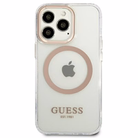 Guess GUHMP13XHTRMD iPhone 13 Pro Max 6.7 "auksinis / auksinis kietas dėklas Metalinis kontūras Magnetinis