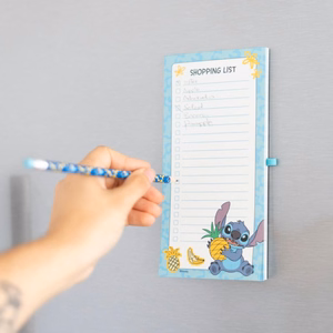 Disney Stitch Tropical magnetinė pirkinių sąrašo užrašinė šaldytuvui su pieštuku, 10 × 21 cm