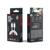 Maxlife MXUC-06 kabel USB-C - USB-C 1,0 m 20W violetinis neilons