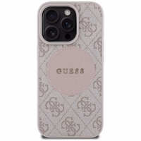 Guess 4G Circle Classic Logo MagSafe iPhone 16 Pro dėklas telefonu - rožinis