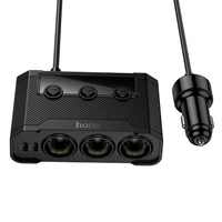 Automobilinis įkroviklis Hoco 2xUSB A + 2xUSB C+3x cigarečių uždegiklio prievadai PD QC3.0 240W Z64 juodas