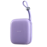 Joyroom išorinė baterija 10000mAh Jelly Series 22.5W su įmontuotu Lightning kabeliu violetinė (JR-L003)