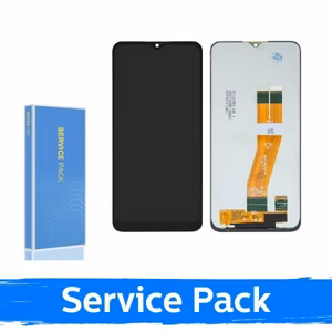 LCD ekranas suderinamas su Samsung A035G A03 EU juodas (Service Pack / Aftermarket)(NF versija)