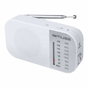 Muse M-025 RW – nešiojamasis radijas, baltas