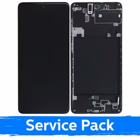 Ekranas skirtas Samsung A715 A71 juodas su rėmeliu (Service Pack)