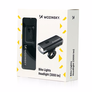 Wozinsky priekinis dviračio žibintas su USB-C laidu, 3000 lm – juodas
