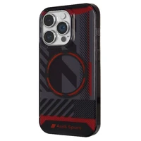 Audi IML Sportinis Magnetinis dėklas telefonui iPhone 14 Pro 6.1" juodas/juodas kietas dėklas AU-IMLMIP14P-RSQ/D2-BK