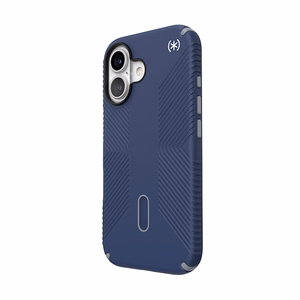 Speck Presidio2 Grip dėklas su MagSafe ir ClickLock, skirtas iPhone 16, „Coastal Blue/Dust Grey“