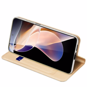 Dux Ducis Skin Pro dėklas telefonui atverčiamas dėklas Poco M4 Pro 5G auksinė