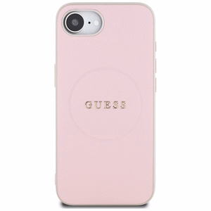 Чехол Guess Grained Ring MagSafe для iPhone 16e - розовый