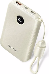 Vention 10000 mAh išorinė baterija 2xUSB-C 1xUSB-A 22,5 W, rusvai gelsvas
