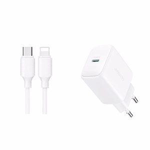 Įkroviklis Joyroom JR-TCF20 20W USB-C + USB-C to Lightning cable 1.0m baltas