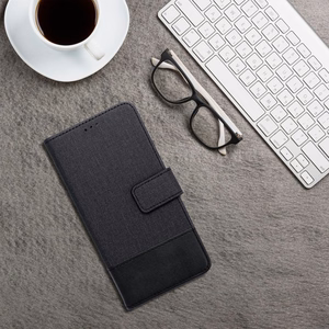 GOMMA knygos tipo dėklas telefonui Xiaomi Redmi Note 14 4G (GLOBAL - 164,84mm x 78,15mm x 8,16mm) juodas