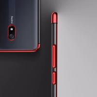 Xiaomi Redmi 8A - skaidrus mėlynas Gel TPU dėklas su elektroplatingo rėmu