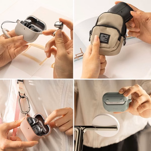 Ringke Onyx Magnetinis dėklas Samsung Galaxy Buds 3 / 3 Pro ausinėms - pilkas